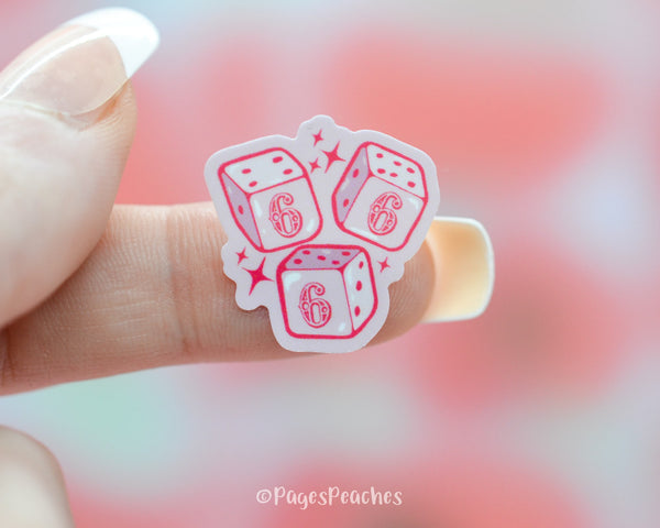 Mini 666 Lucky Dice Sticker - Pages Peaches