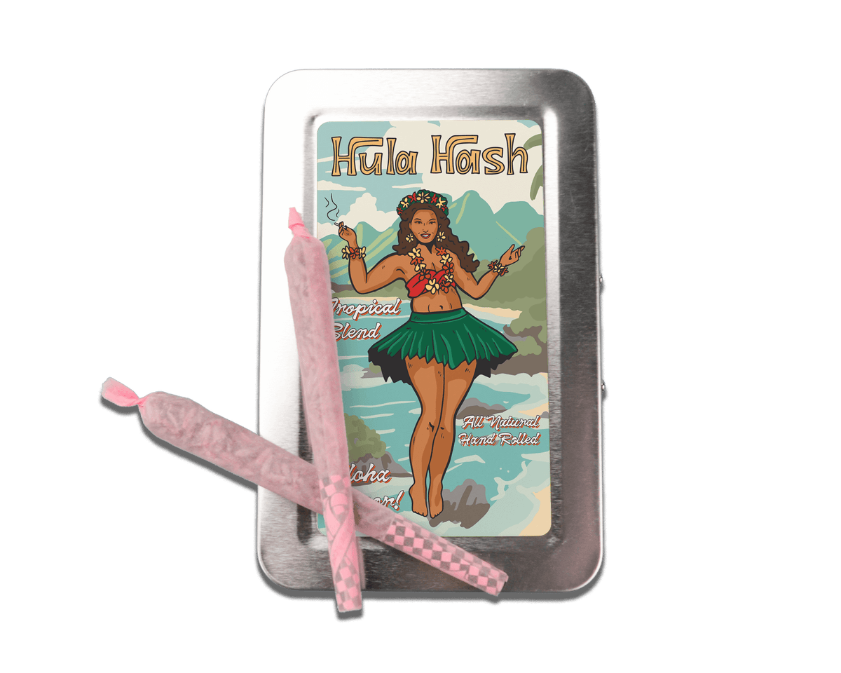 a tin with a pink toothbrush in it