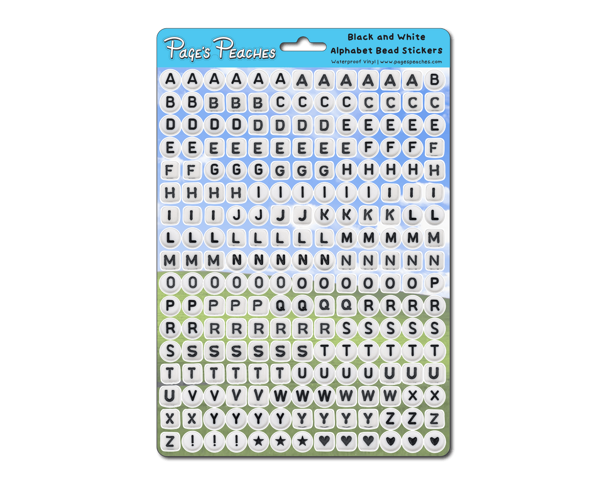 Alphabet Bead Sticker Sheet