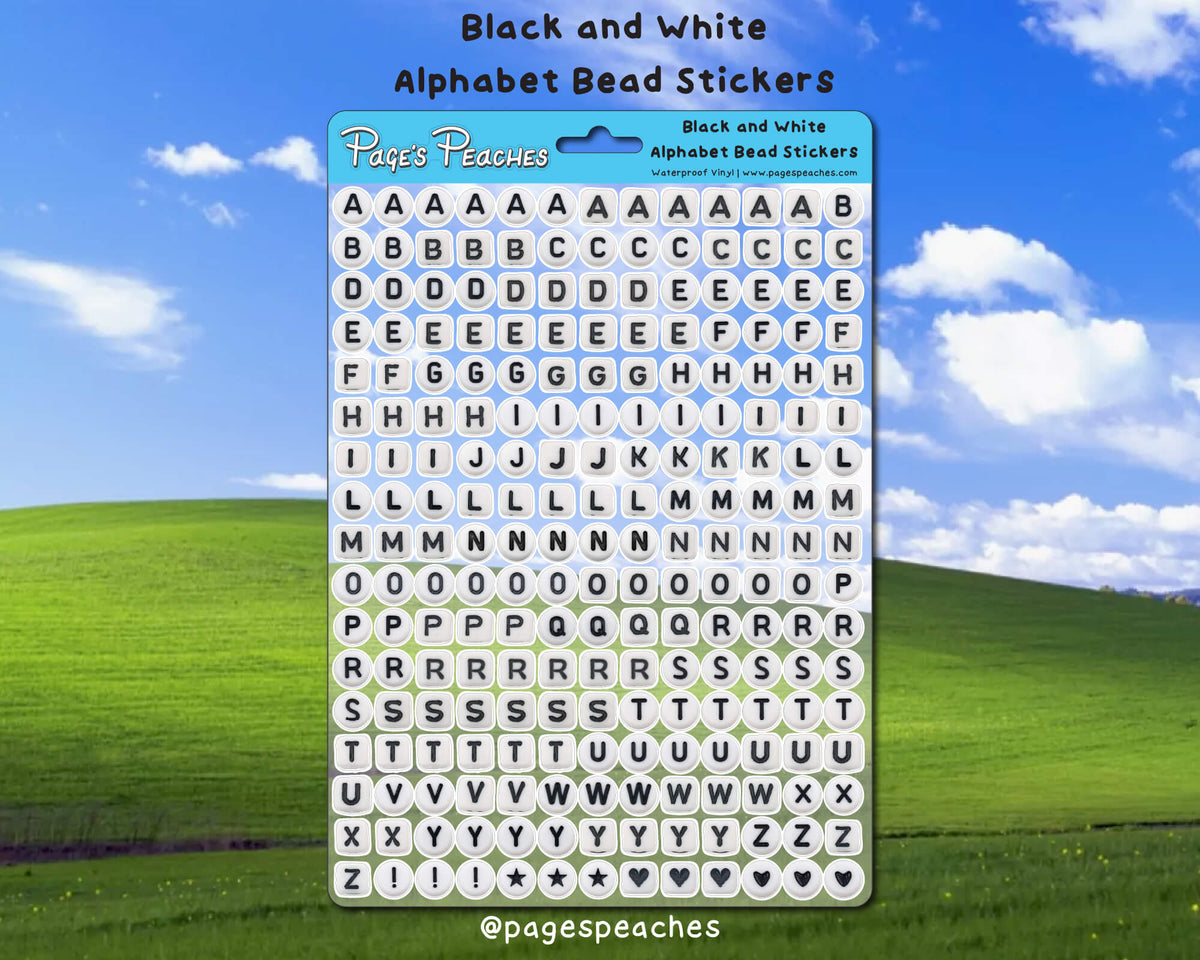 Alphabet Bead Sticker Sheet