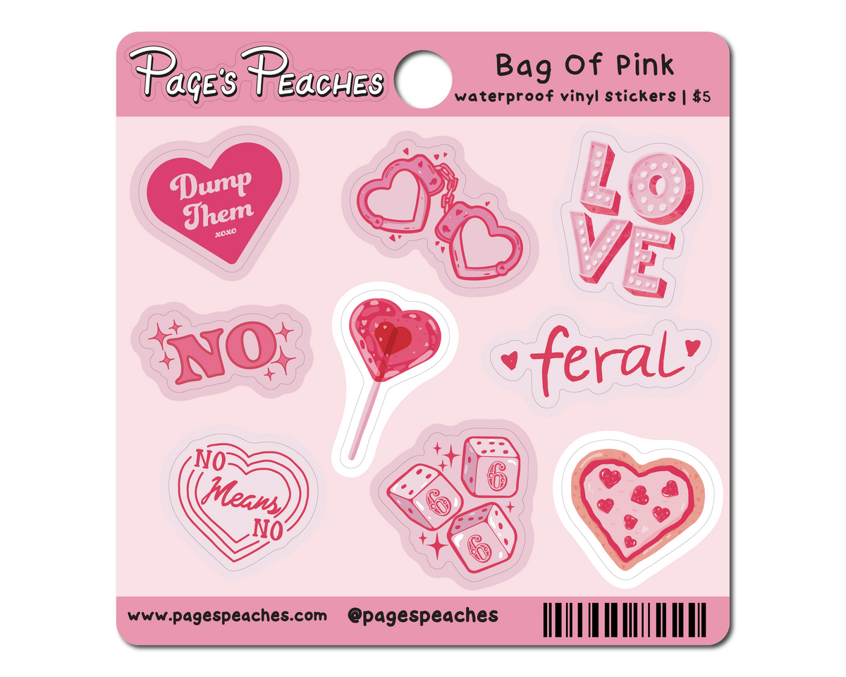 Bag of Pink Mini Stickers