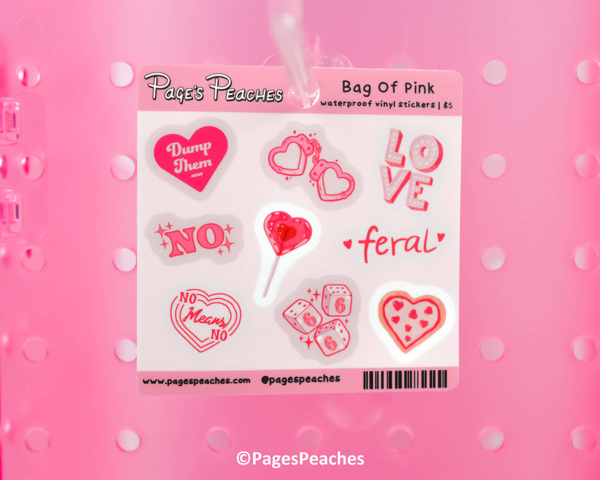 Bag of Pink Mini Stickers