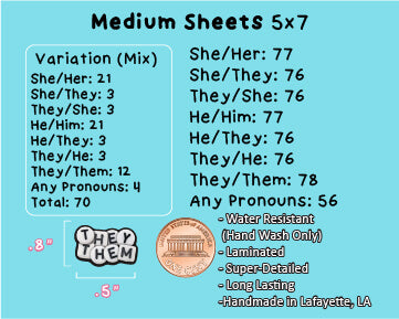 Mini Bead Letter Pronoun Sheets