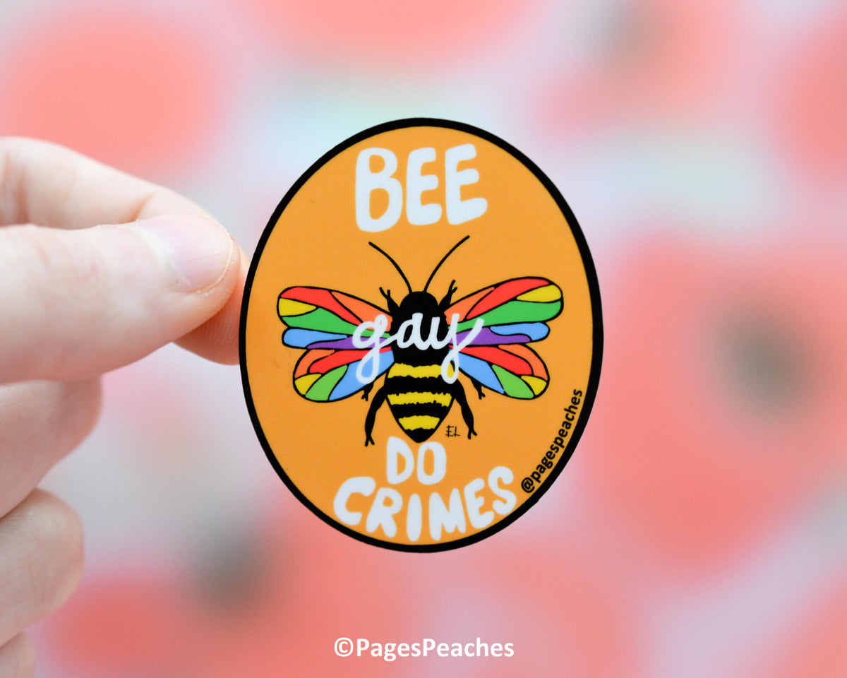 Large Bee Gay Sticker