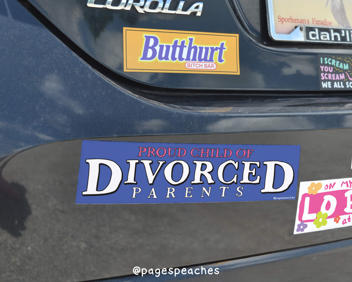 Divorced Parents Bumper Sticker