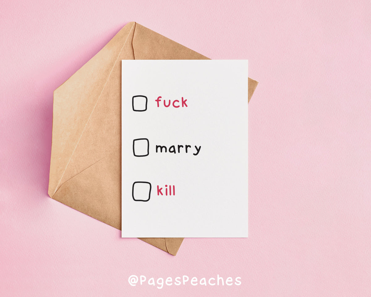 F Marry Kill Card