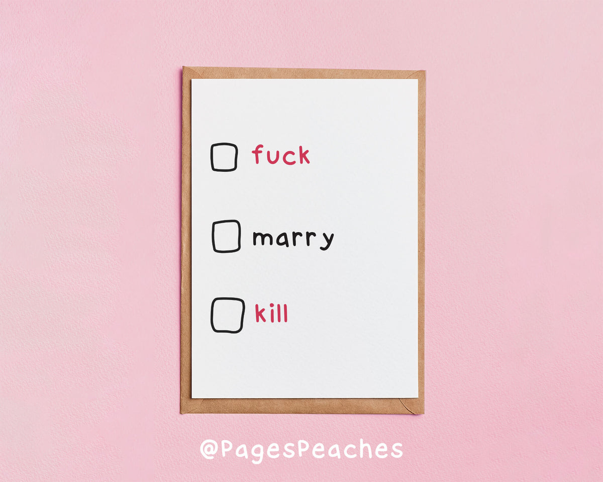 F Marry Kill Card