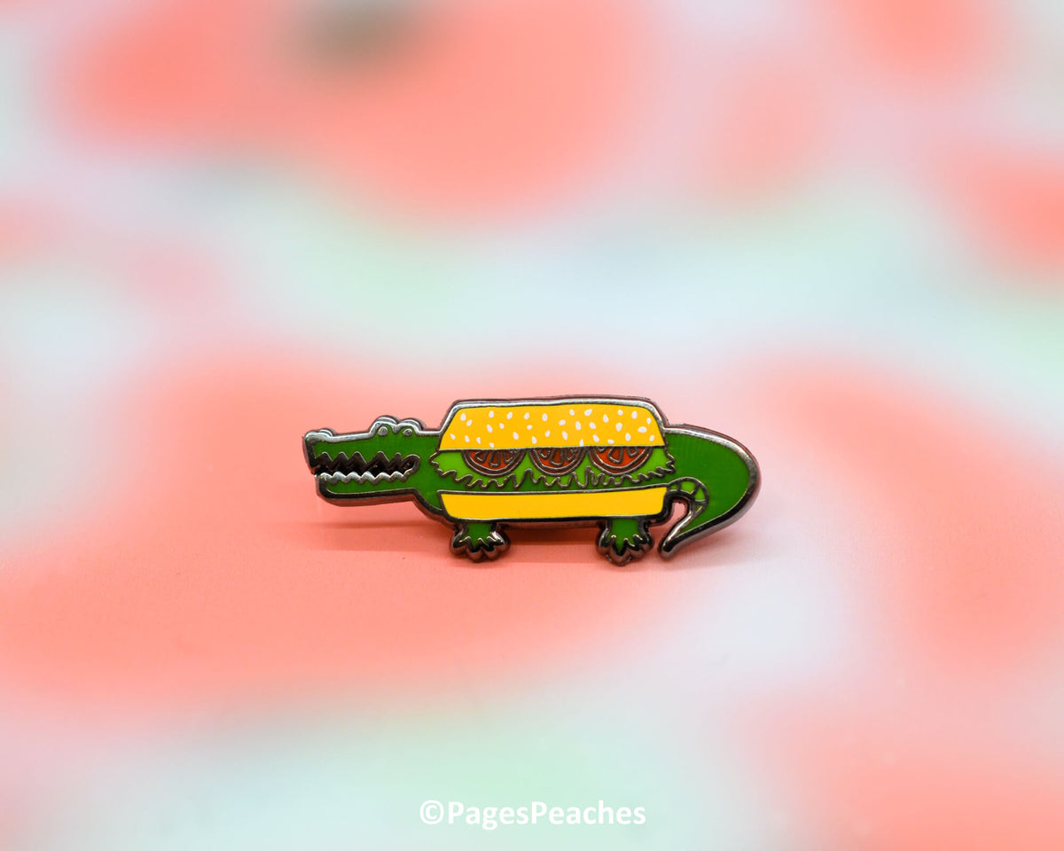 Hard Enamel Gator Poboy Pin