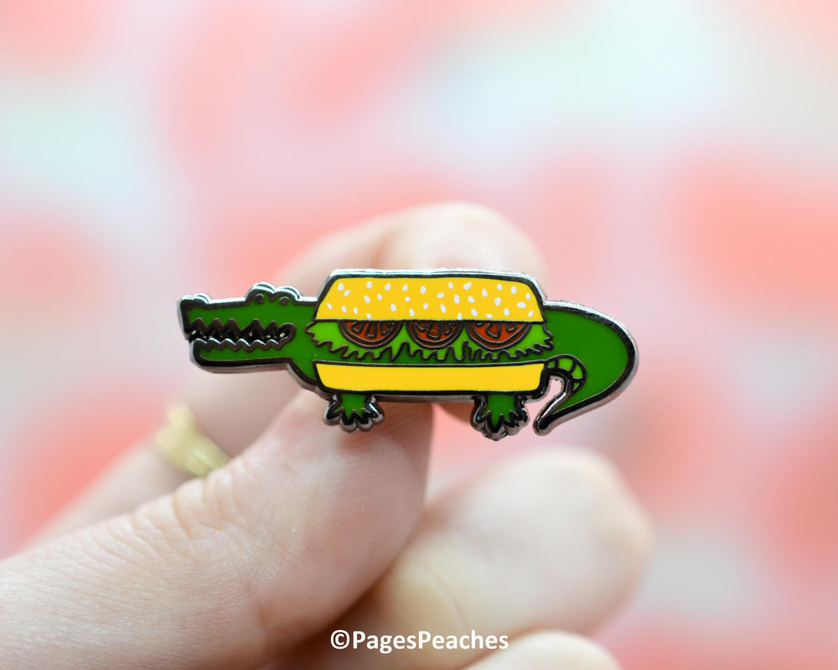 Hard Enamel Gator Poboy Pin