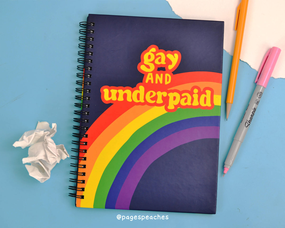 Gay and Underpaid A5 Notebook