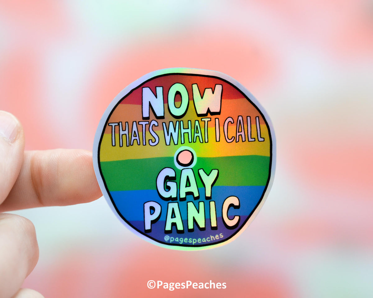 Large Holo Gay Panic Sticker
