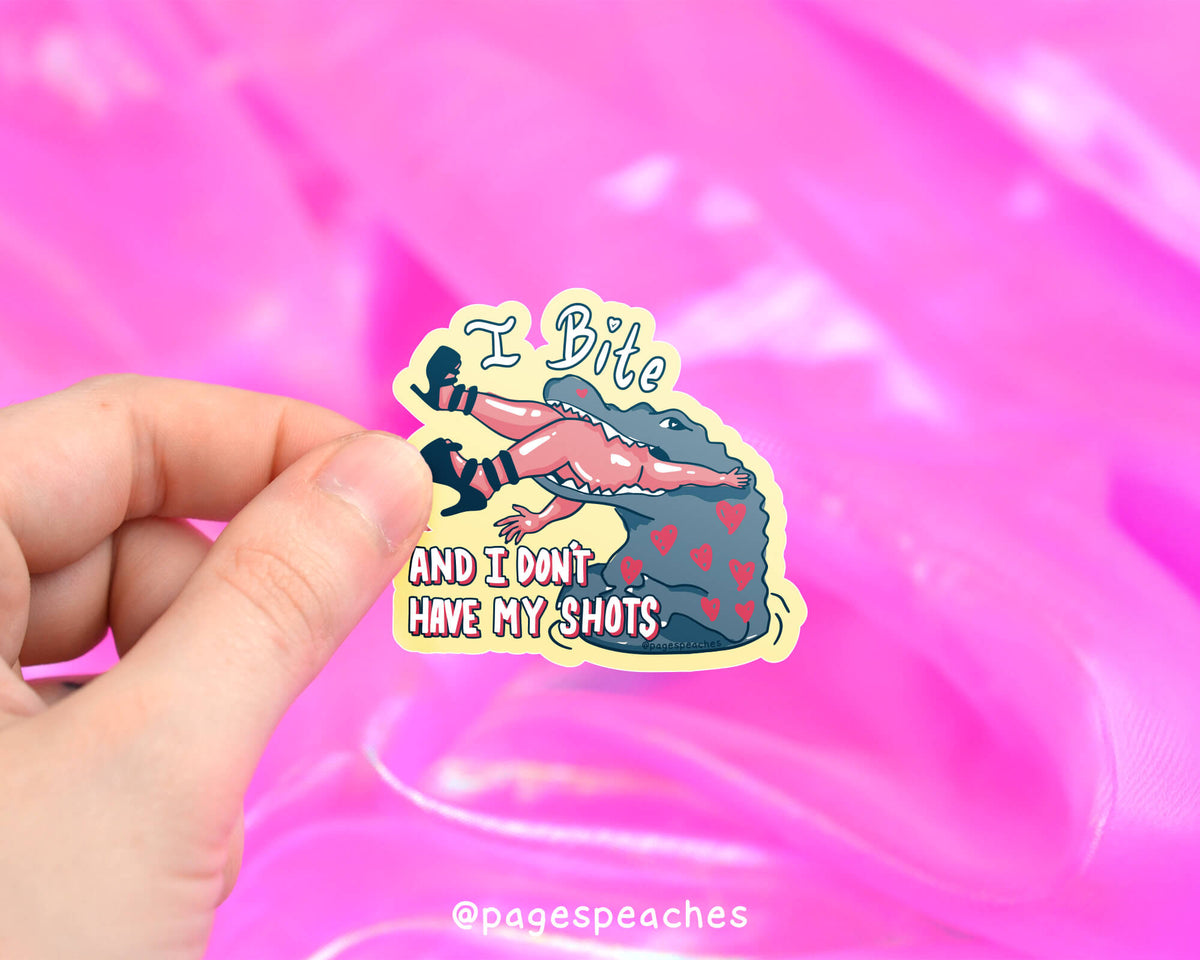 Large I Bite Sticker