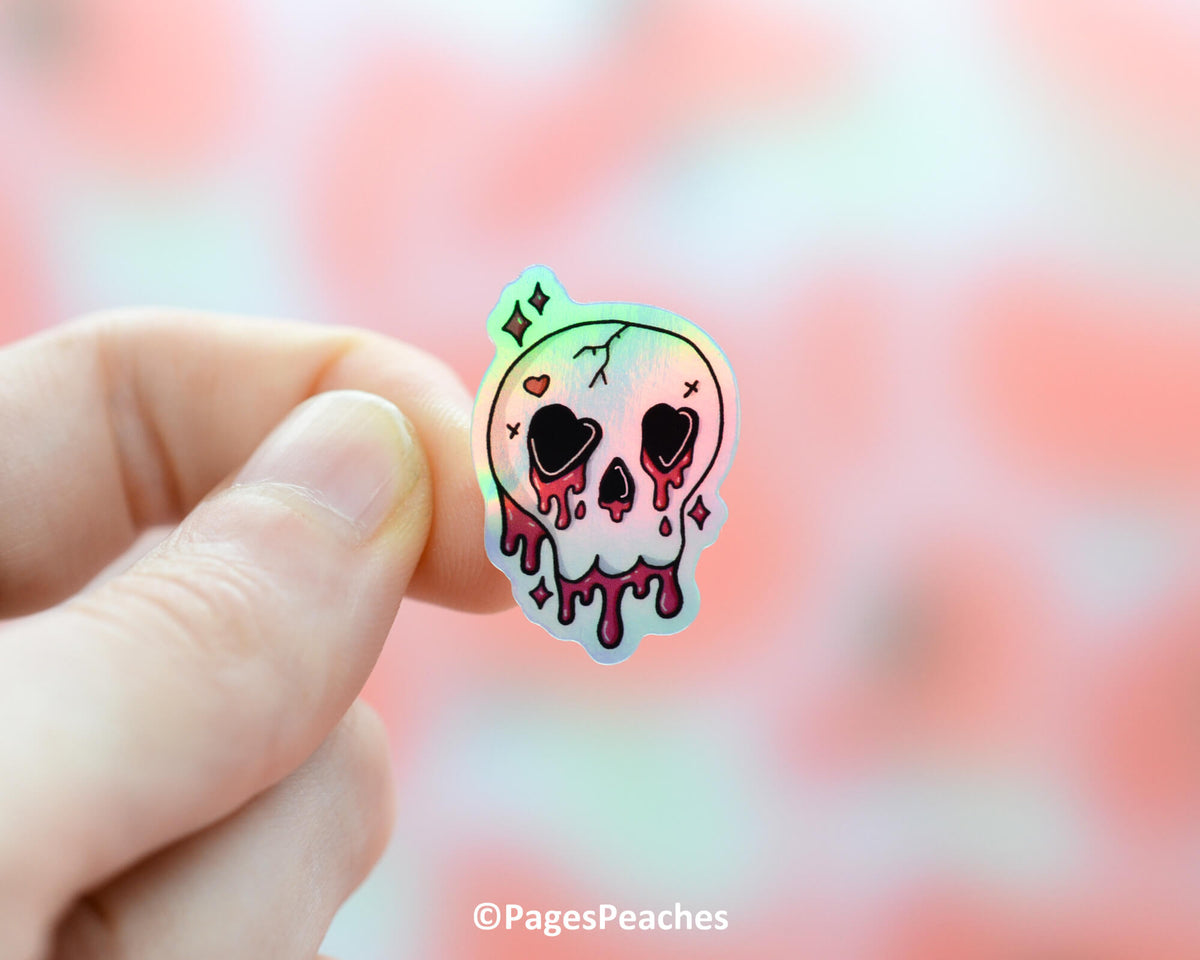 Mini Holo Skull Sticker