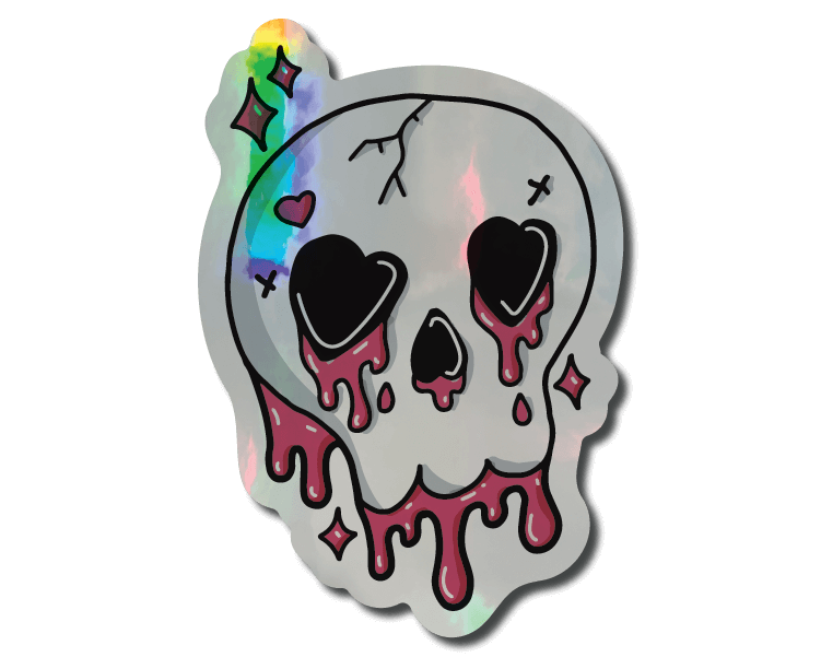 Mini Holo Skull Sticker