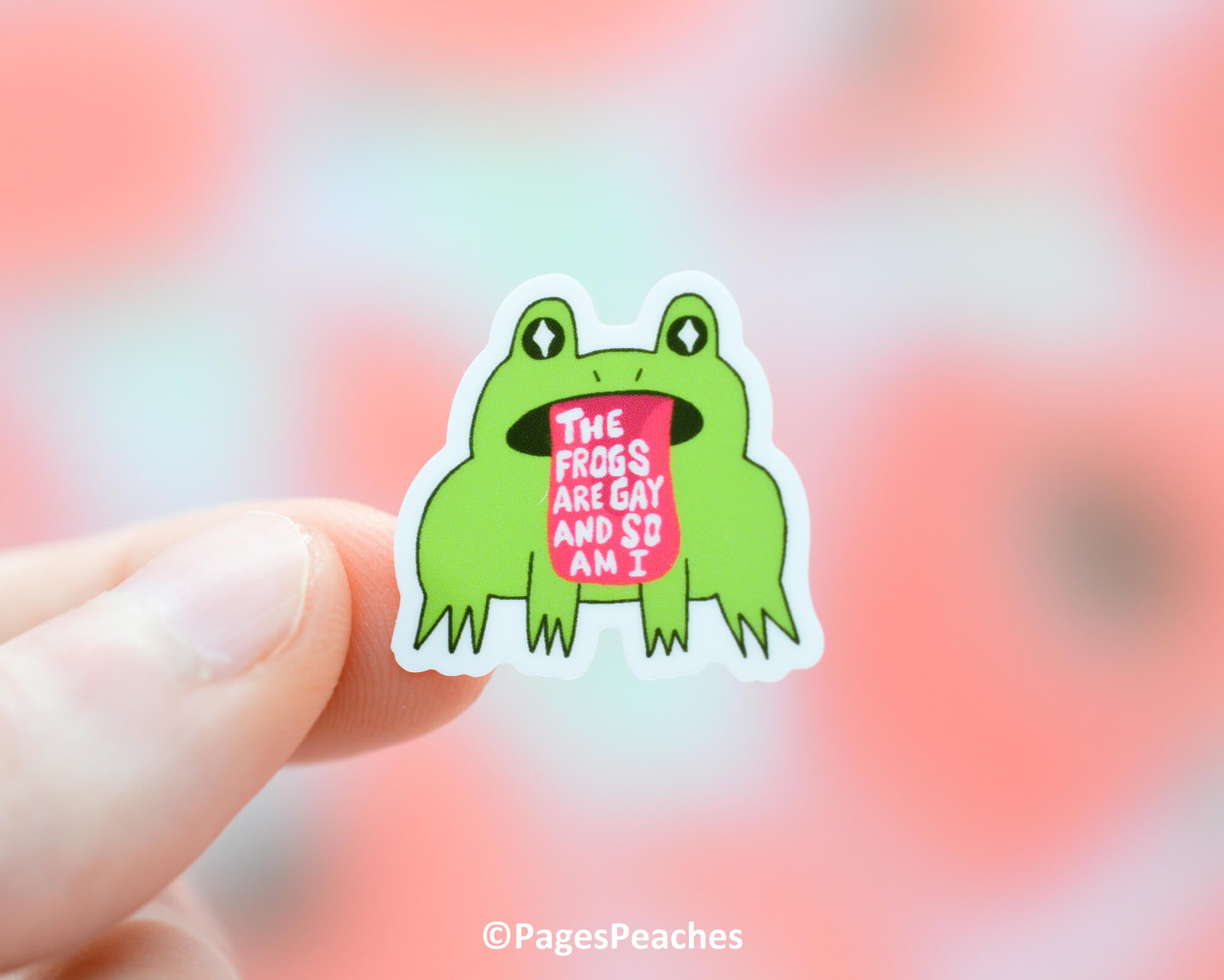 Mini Gay Frog Sticker - Pages Peaches