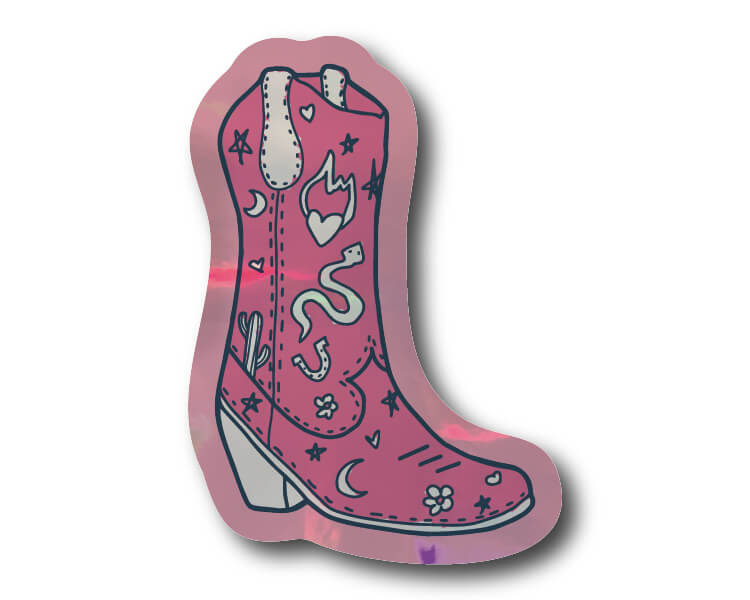 Mini Holo Cowboy Boot Sticker