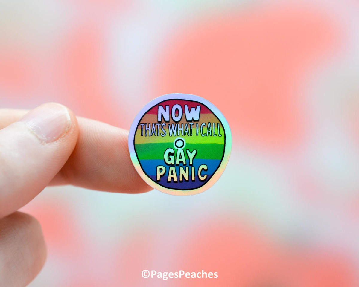Mini Holo Gay Panic Sticker