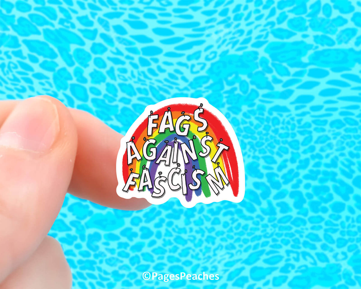 Mini Fags Against Fascism Sticker