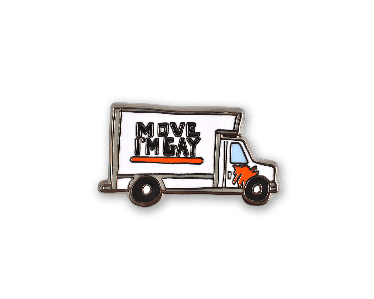 Hard Enamel Move I&#39;m Gay Pin