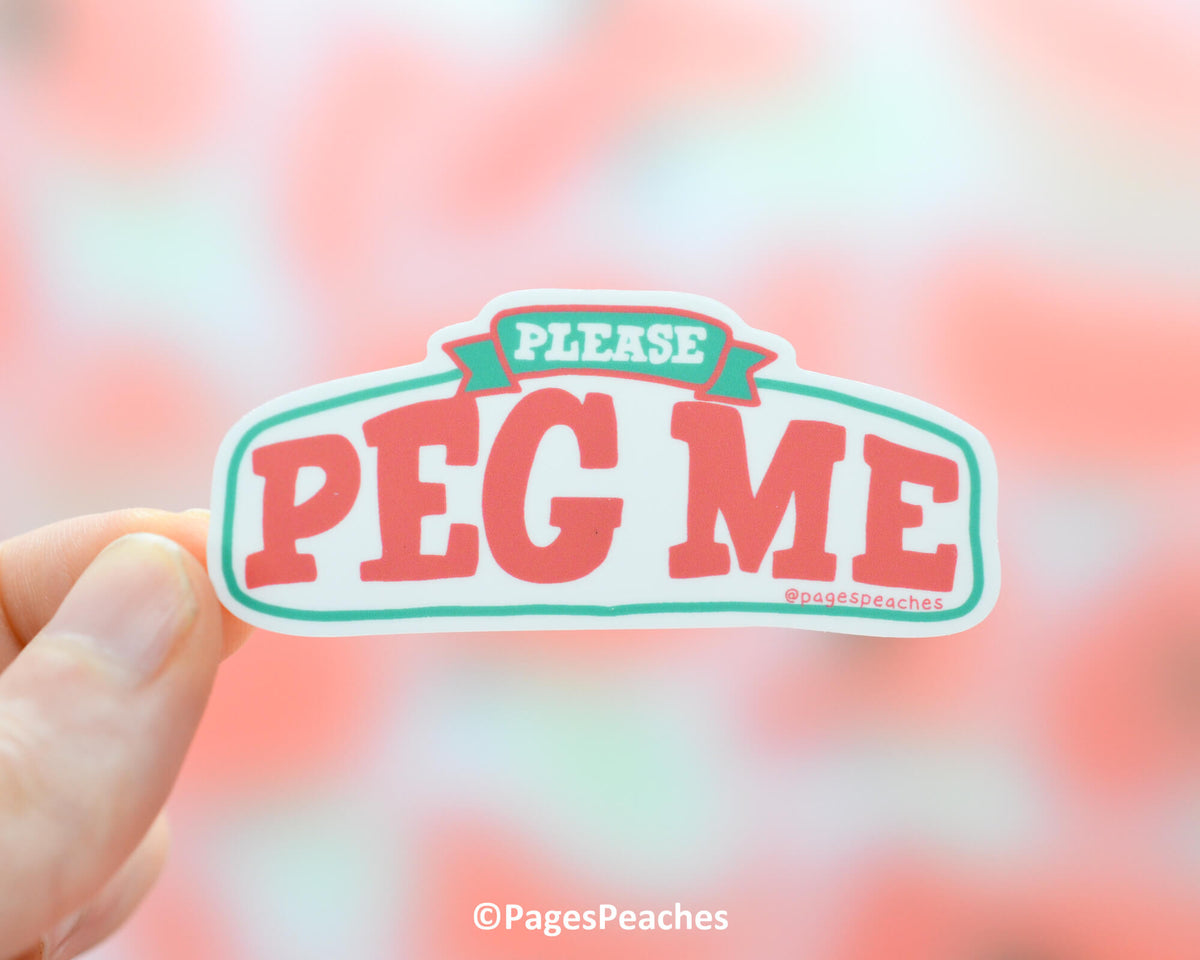 Large Peg Me Sticker