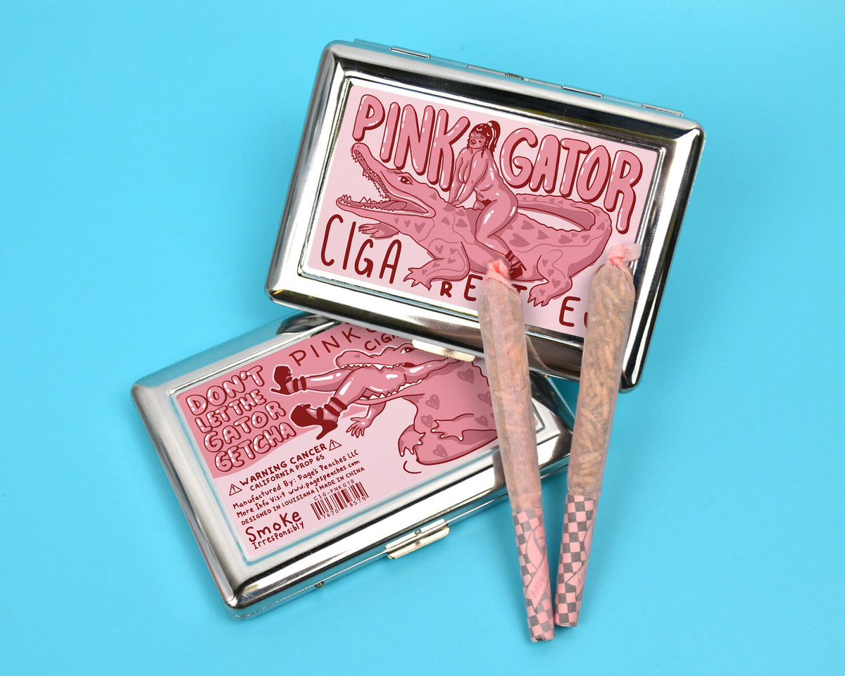 Pink Gator Cigarette Case