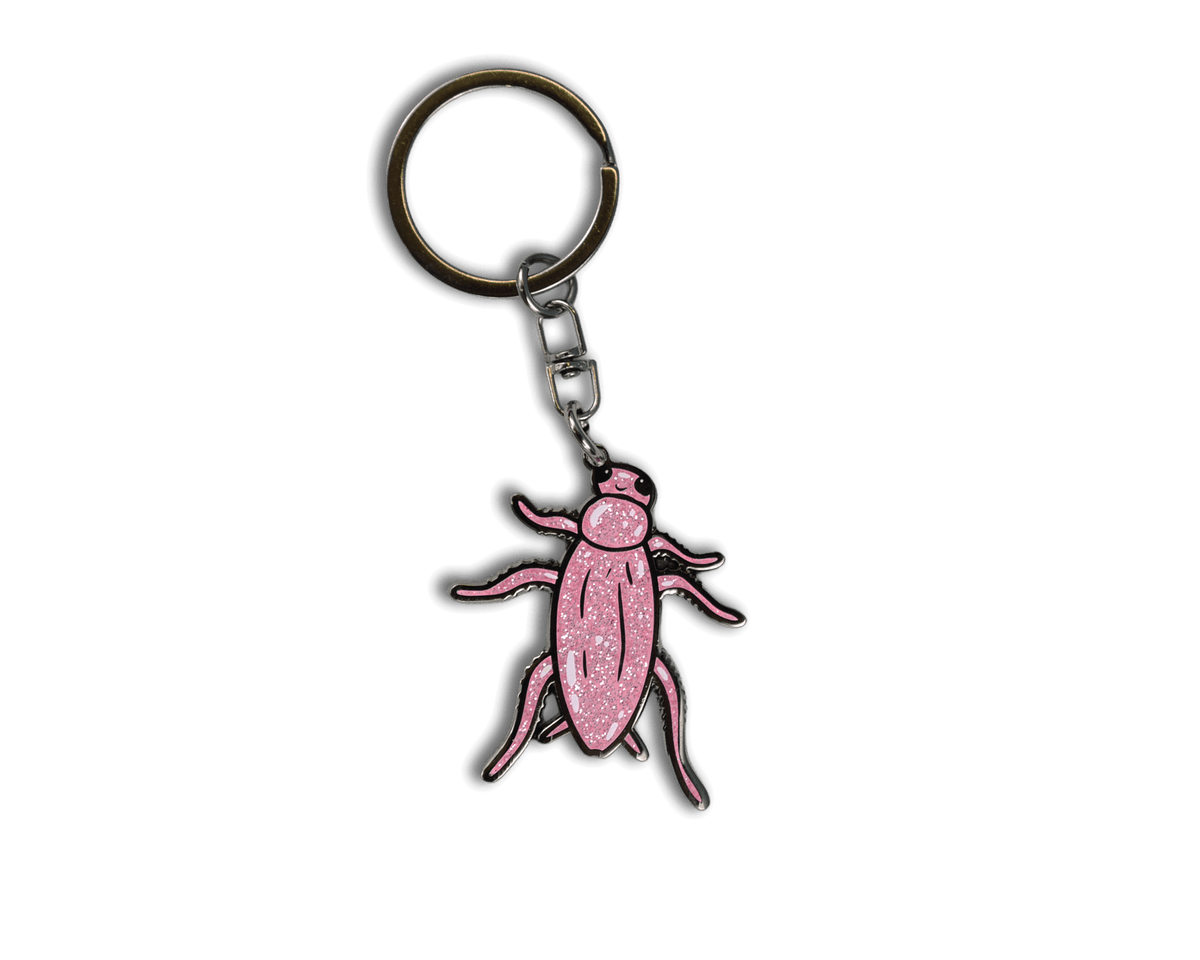 Pink Cockroach Enamel Keychain