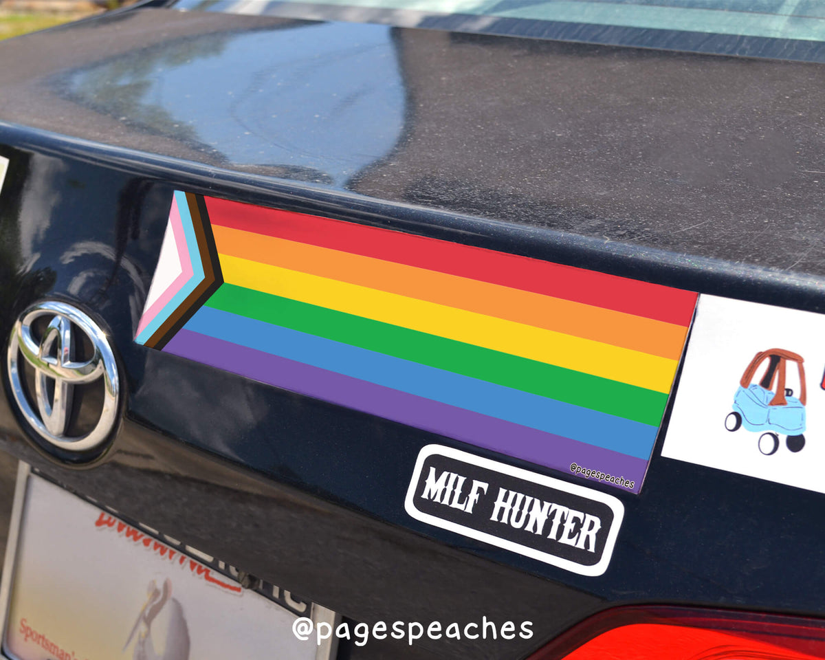 Progress Pride Bumper Sticker