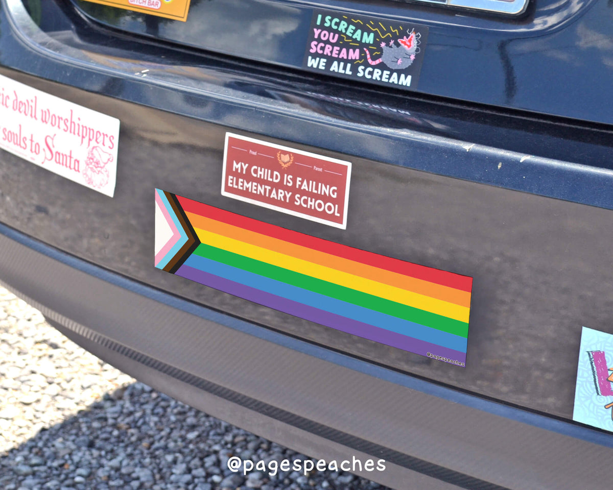 Progress Pride Bumper Sticker