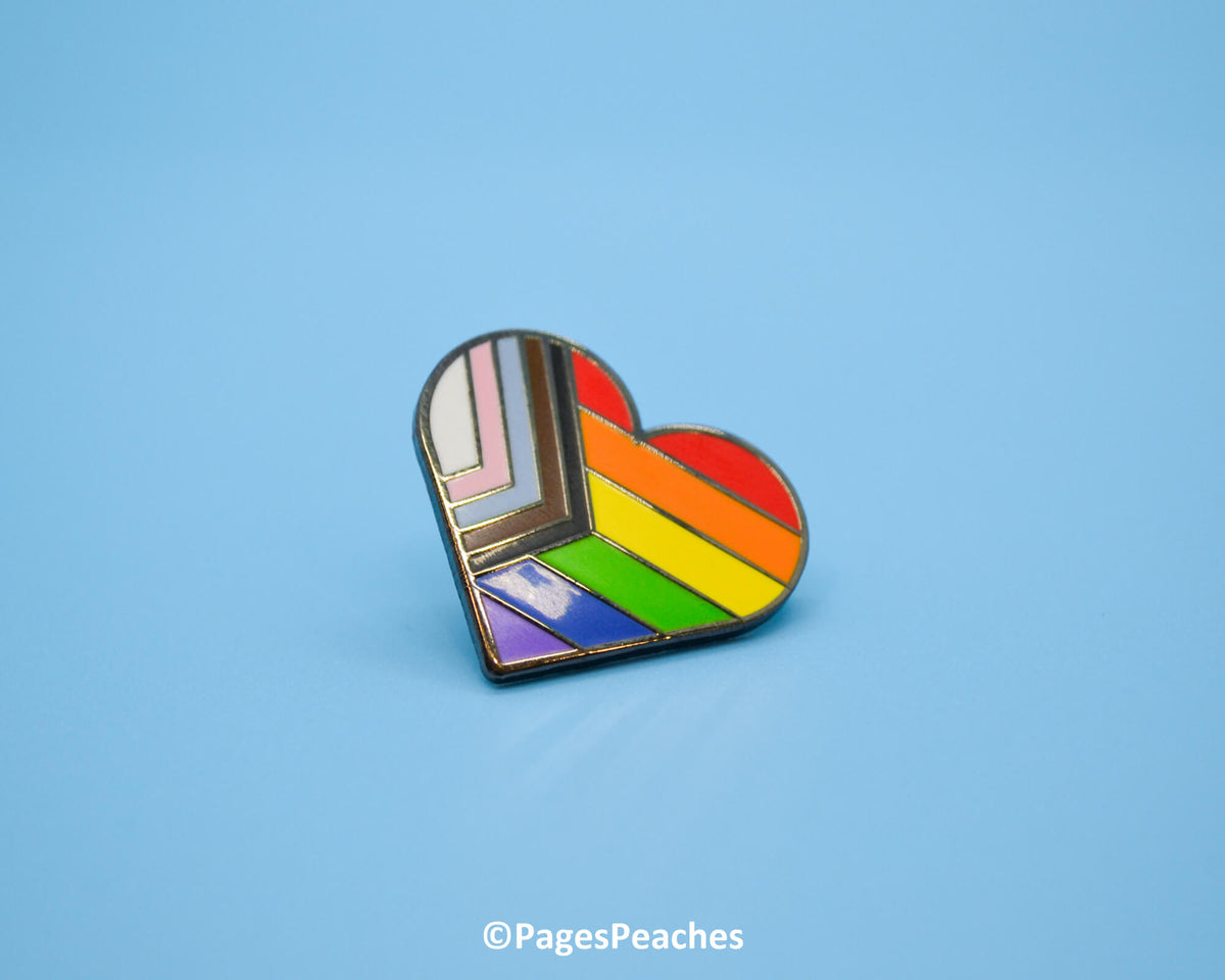 Hard Enamel Progress Pride Heart Pin