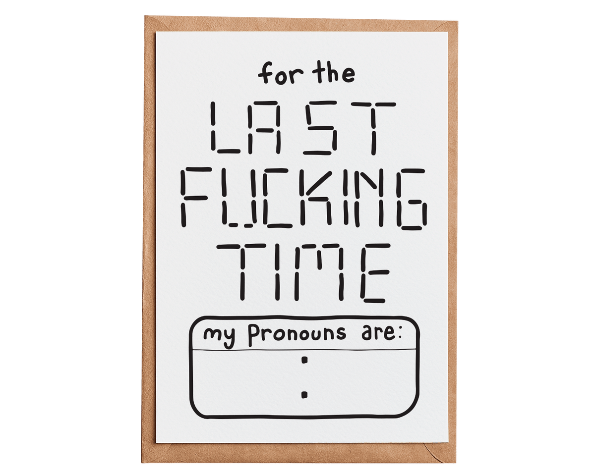 Pronoun Time Card