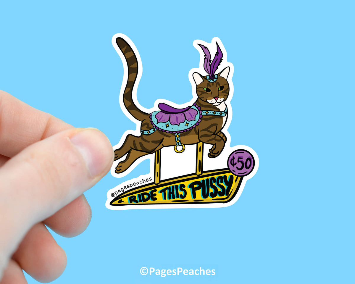 Large Ride This Puss Sticker
