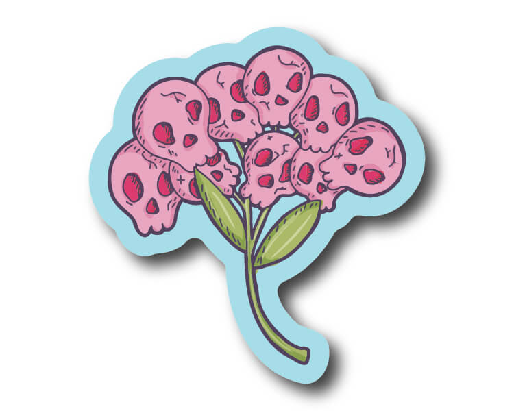 Mini Skull Bouquet Sticker