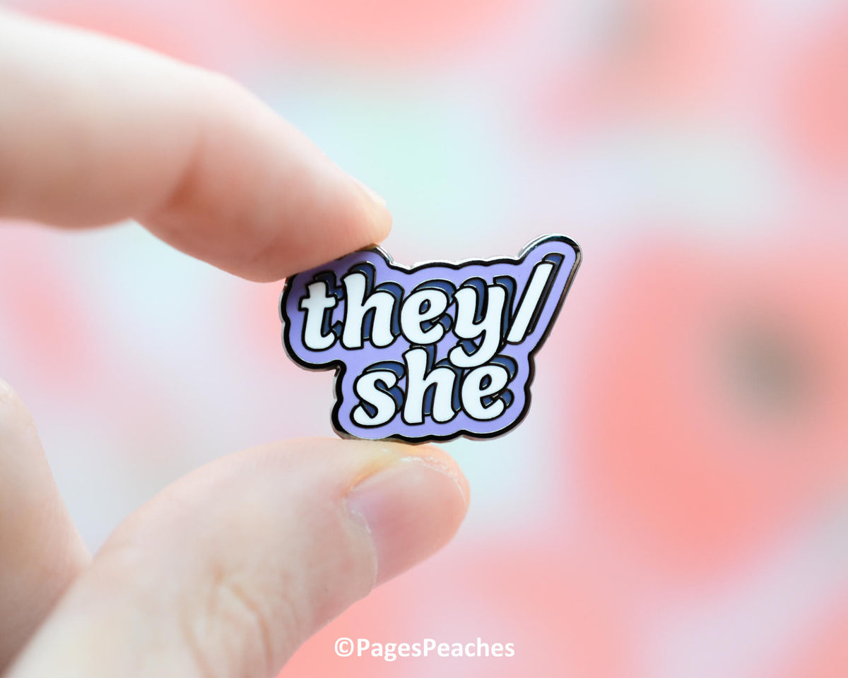 Hard Enamel They/She Pin