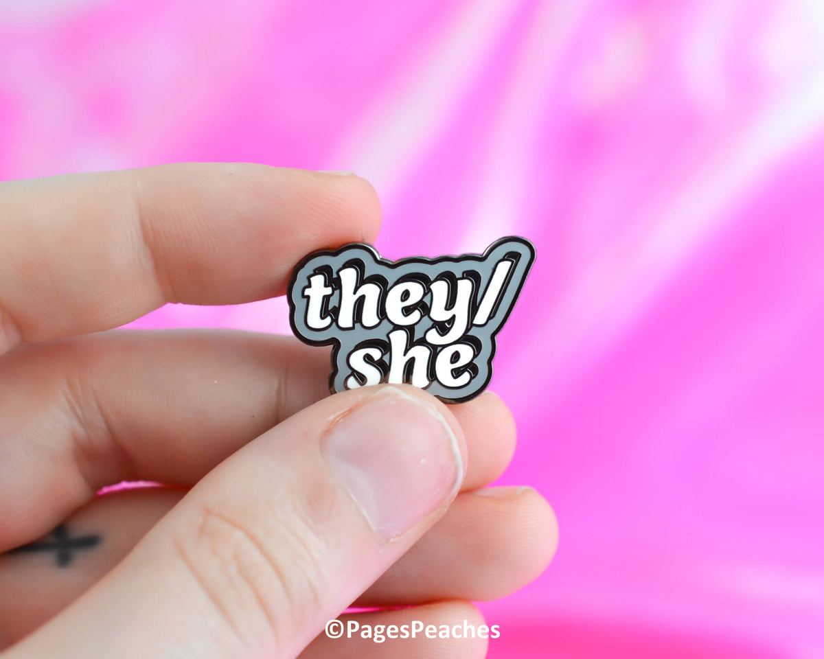 Hard Enamel They/She Pin