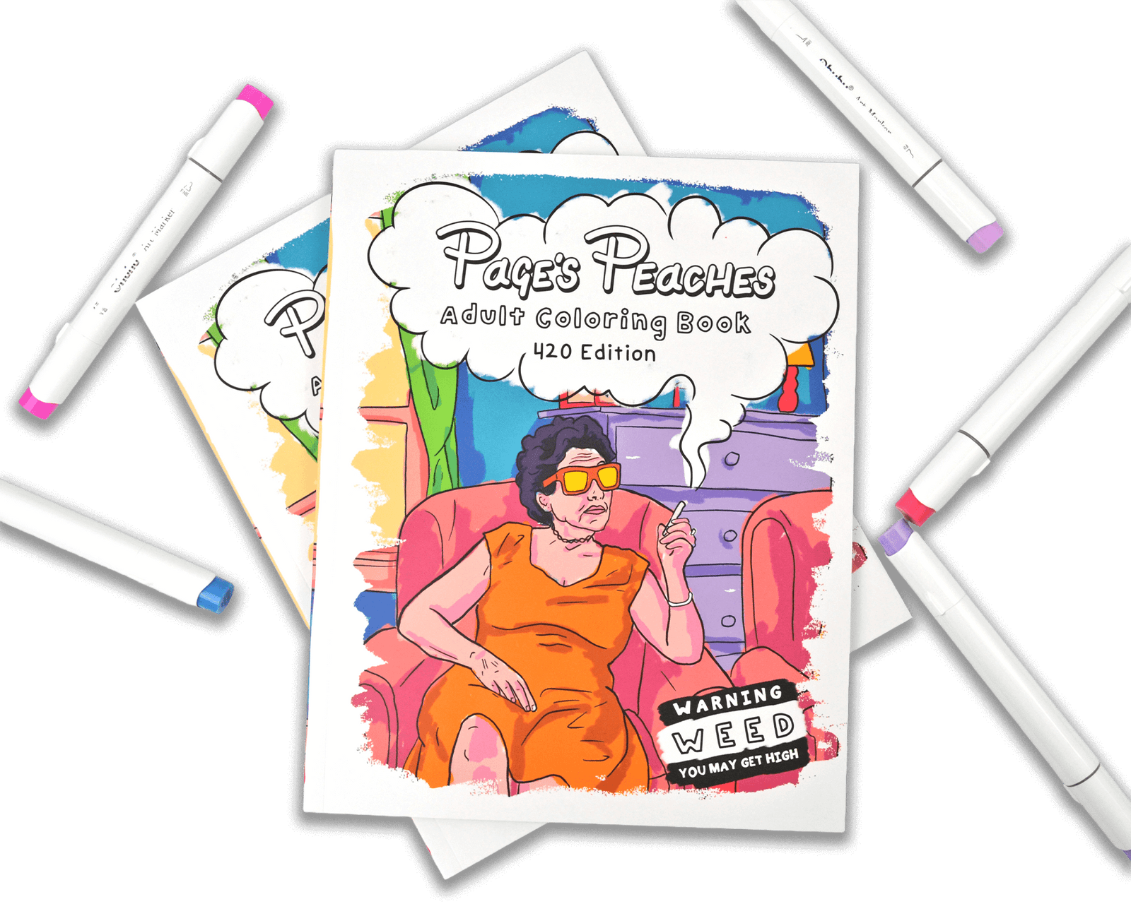 Cover of adult coloring book titled “420 Edition Vol I” with illustrated weed-themed art