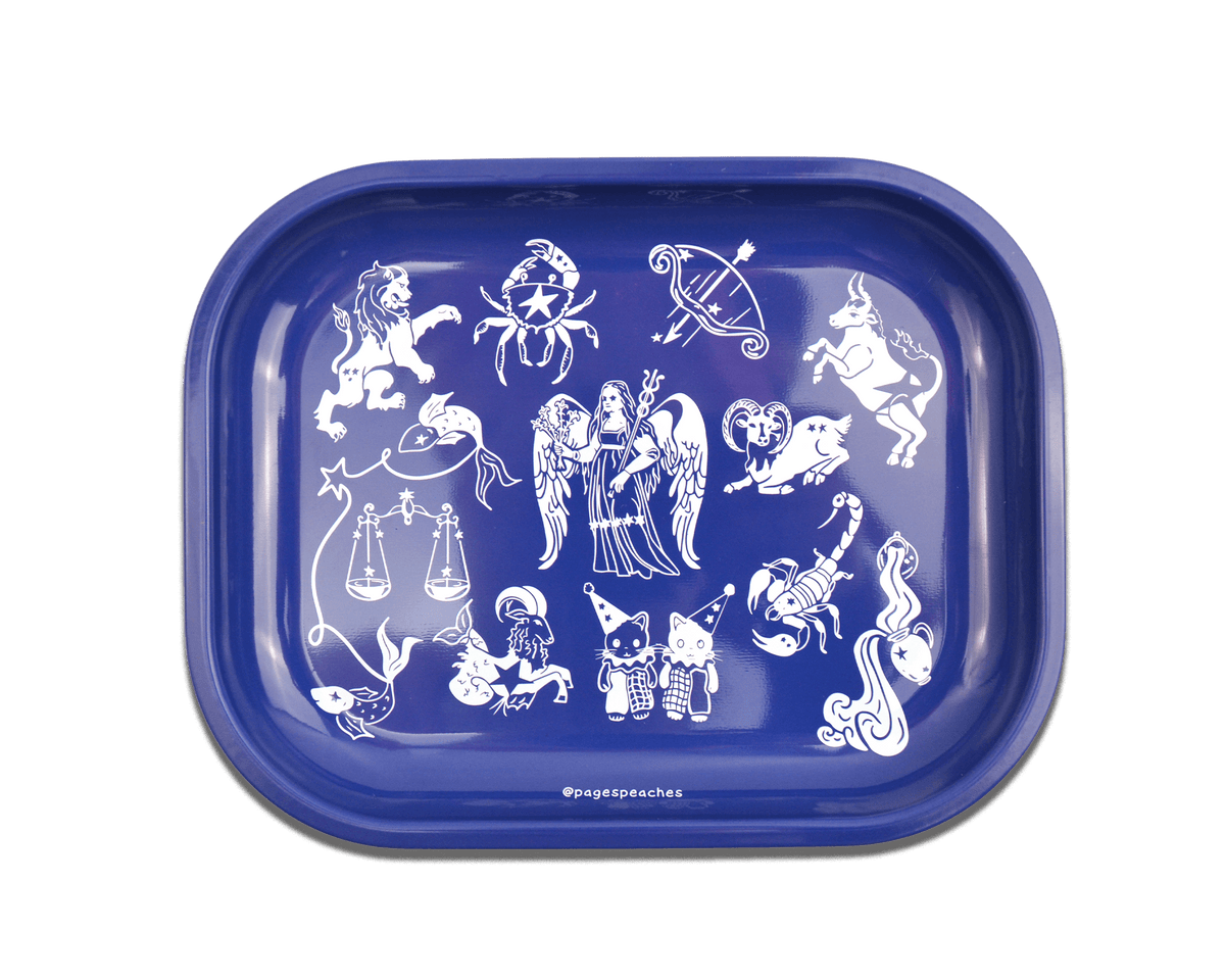 Small zodiac rolling tray for weed or stash items