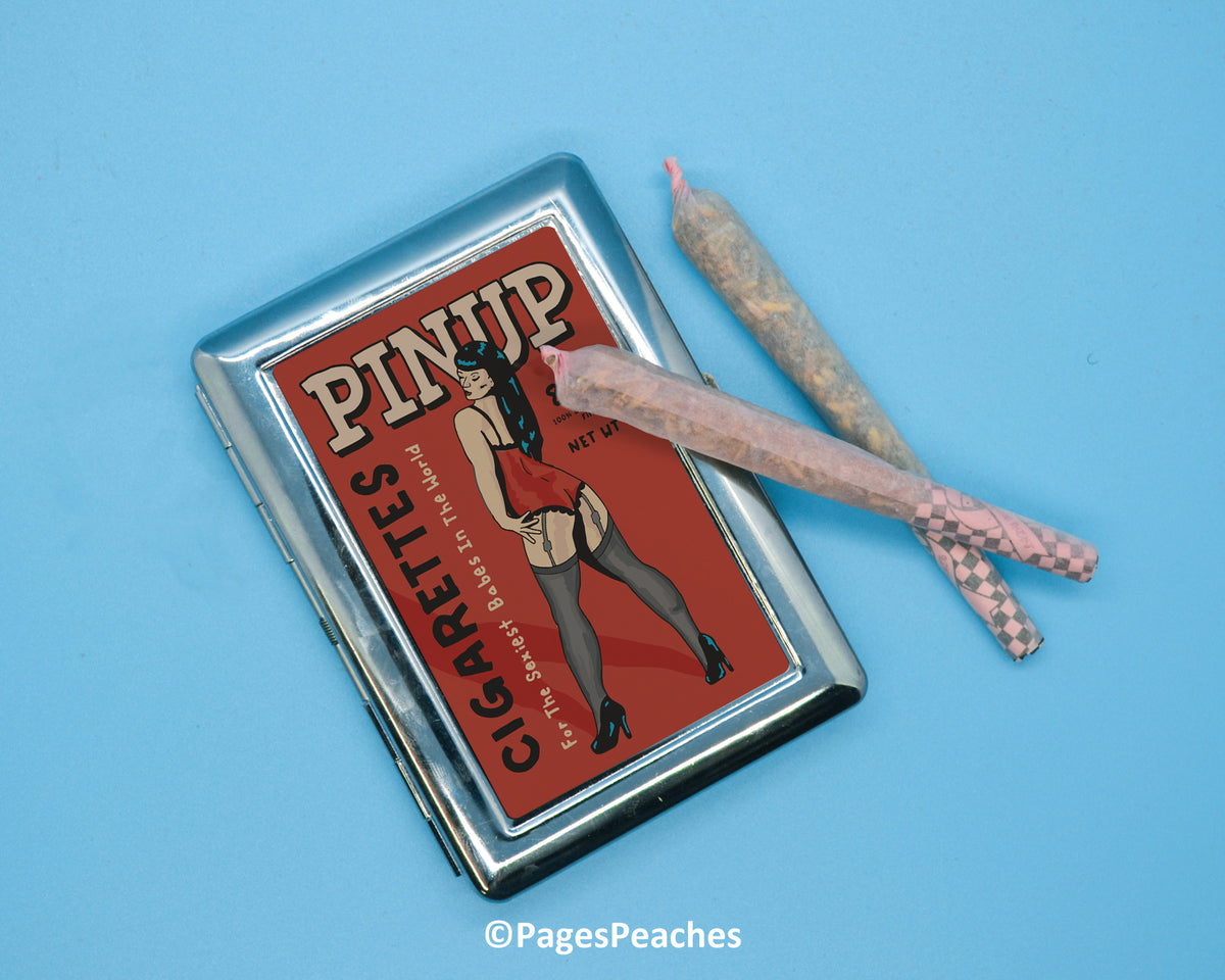 a cigarette case with a cigarette and a cigarette stick