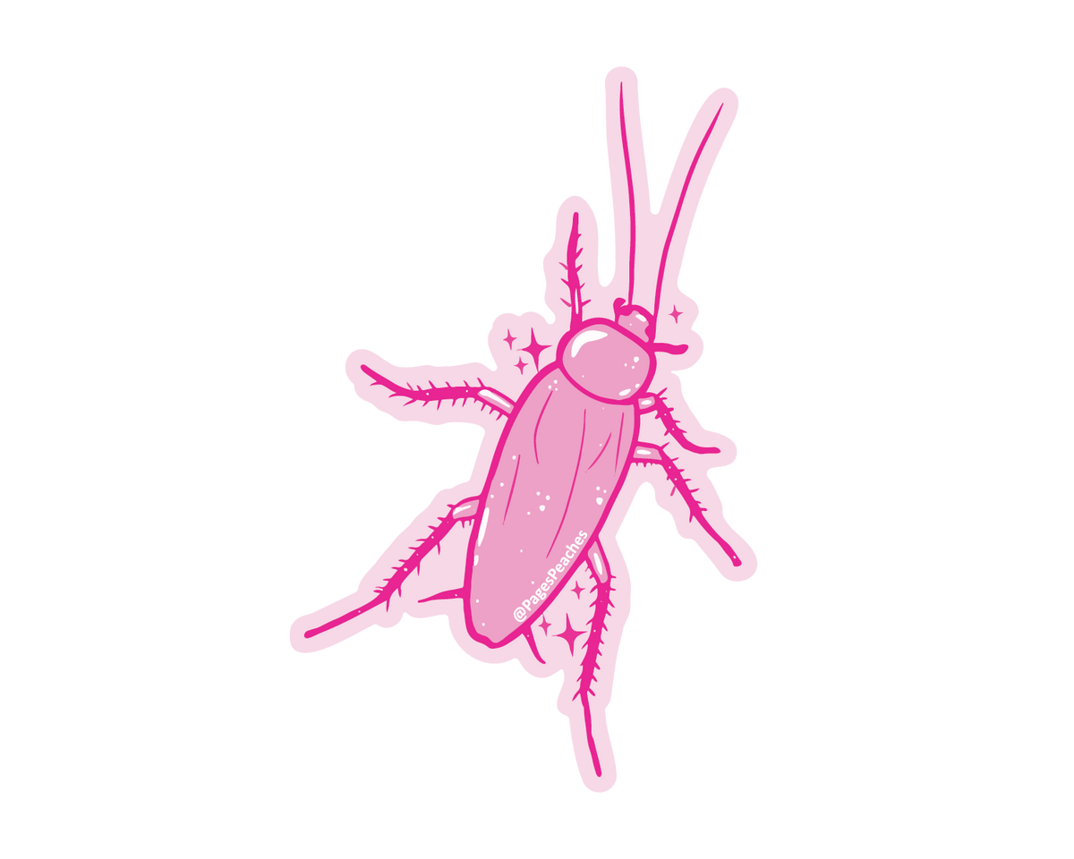 Mini Pink Cockroach Sticker