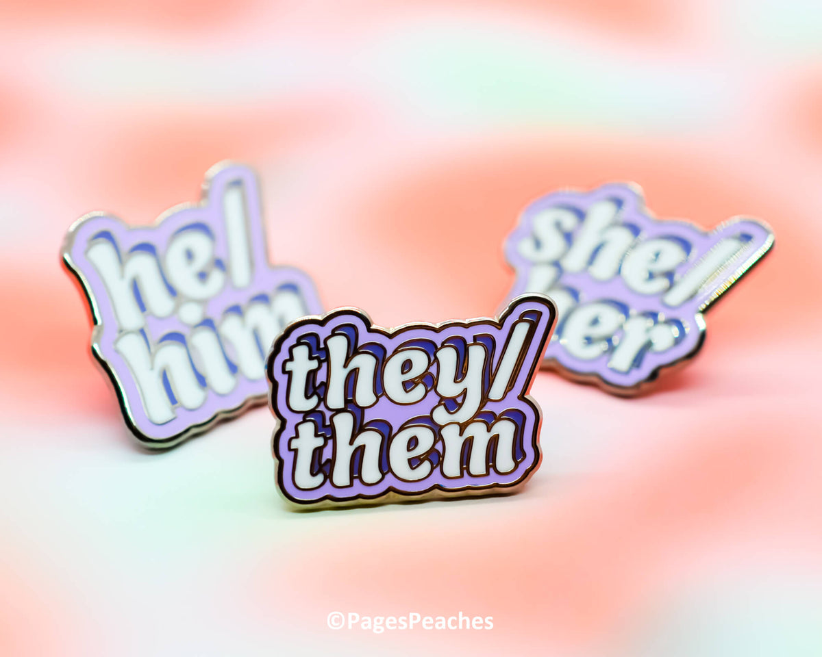 Hard Enamel She/They Pin