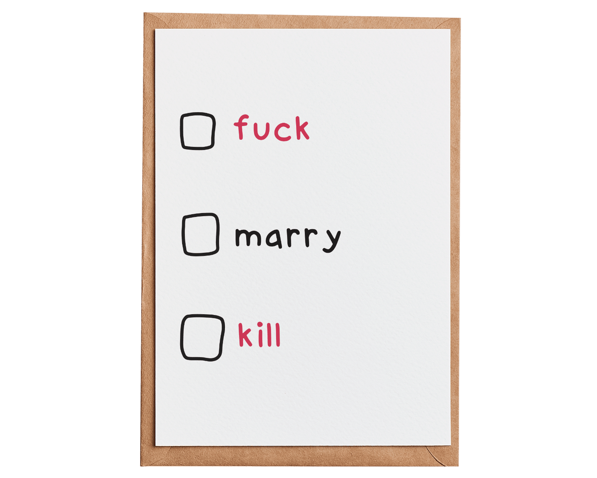 Wholesale F Marry Kill Card MOQ 6