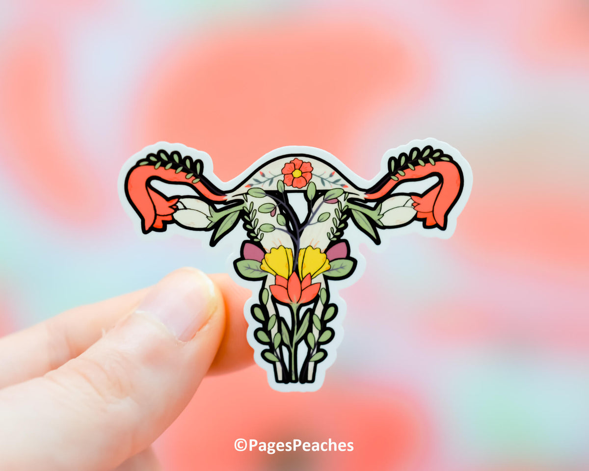 Large Flower Uterus Sticker