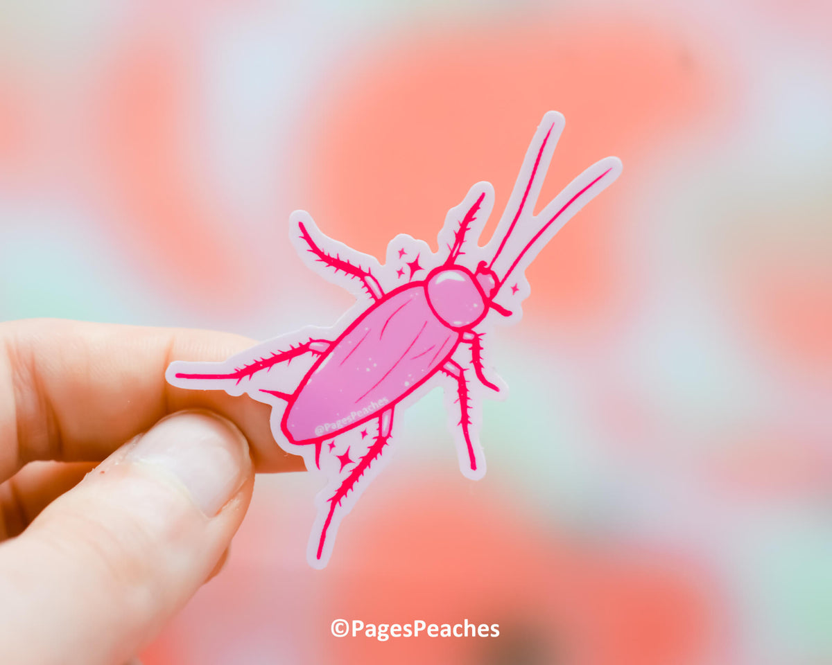 Large Pink Cockroach Sticker