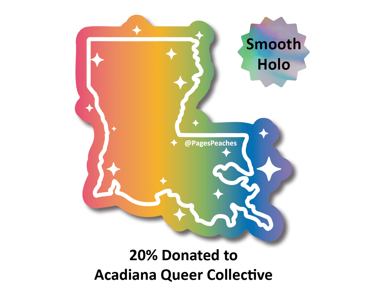 Large Holo Rainbow Louisiana Sticker