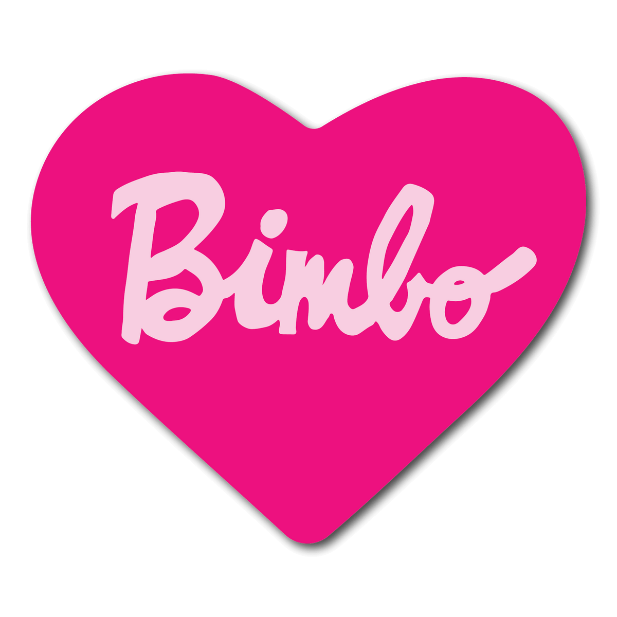 Small Pink Heart Sticker that says Bimbo for phone case or water bottle