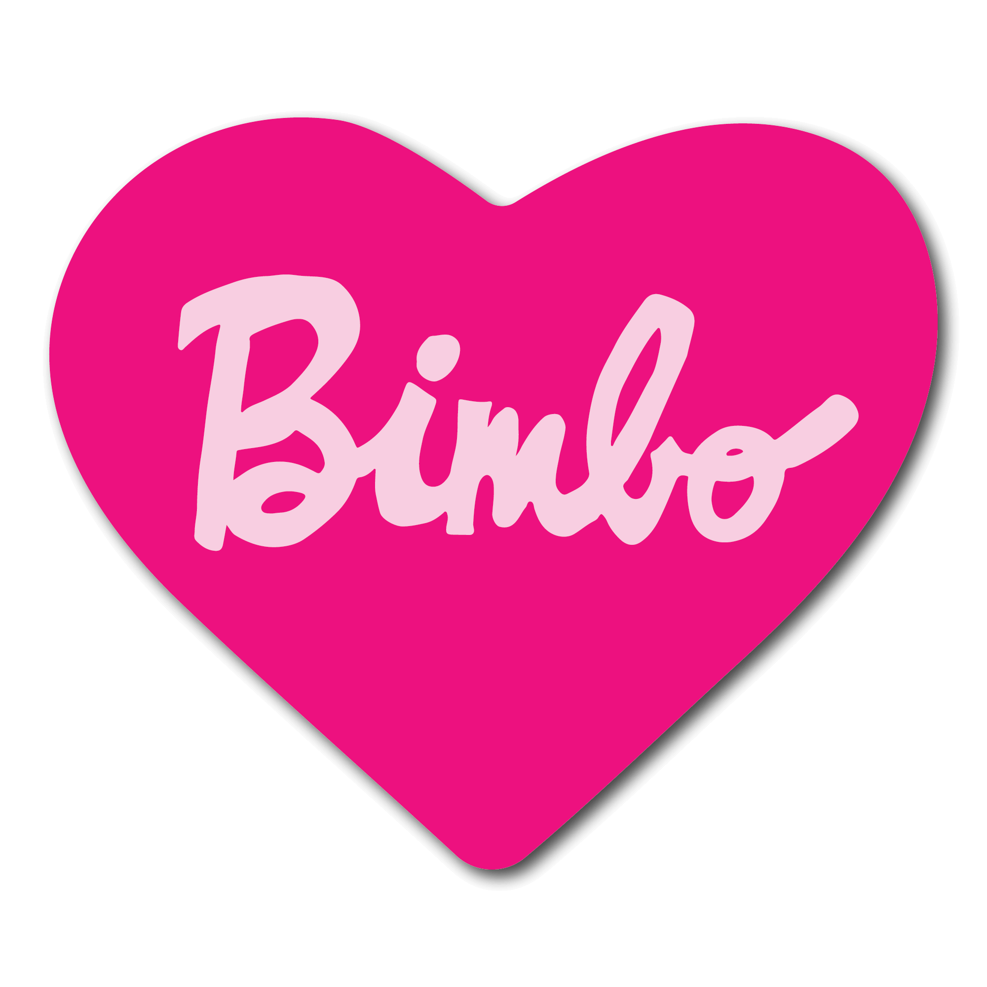 Small Pink Heart Sticker that says Bimbo for phone case or water bottle