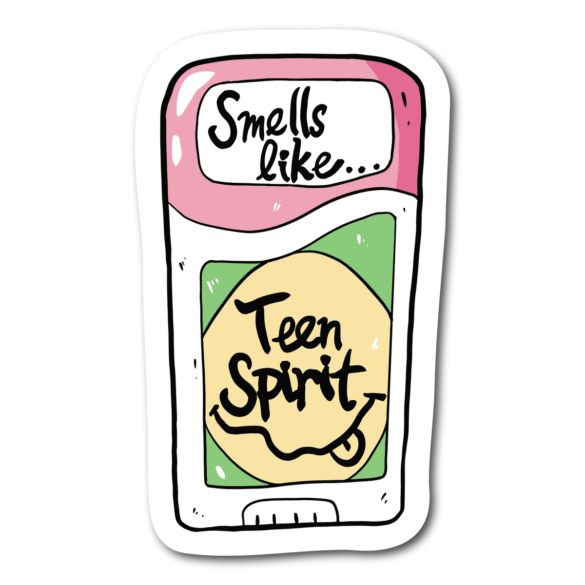 Small Smells Like Teen Spirit Y2K Deodorant Sticker