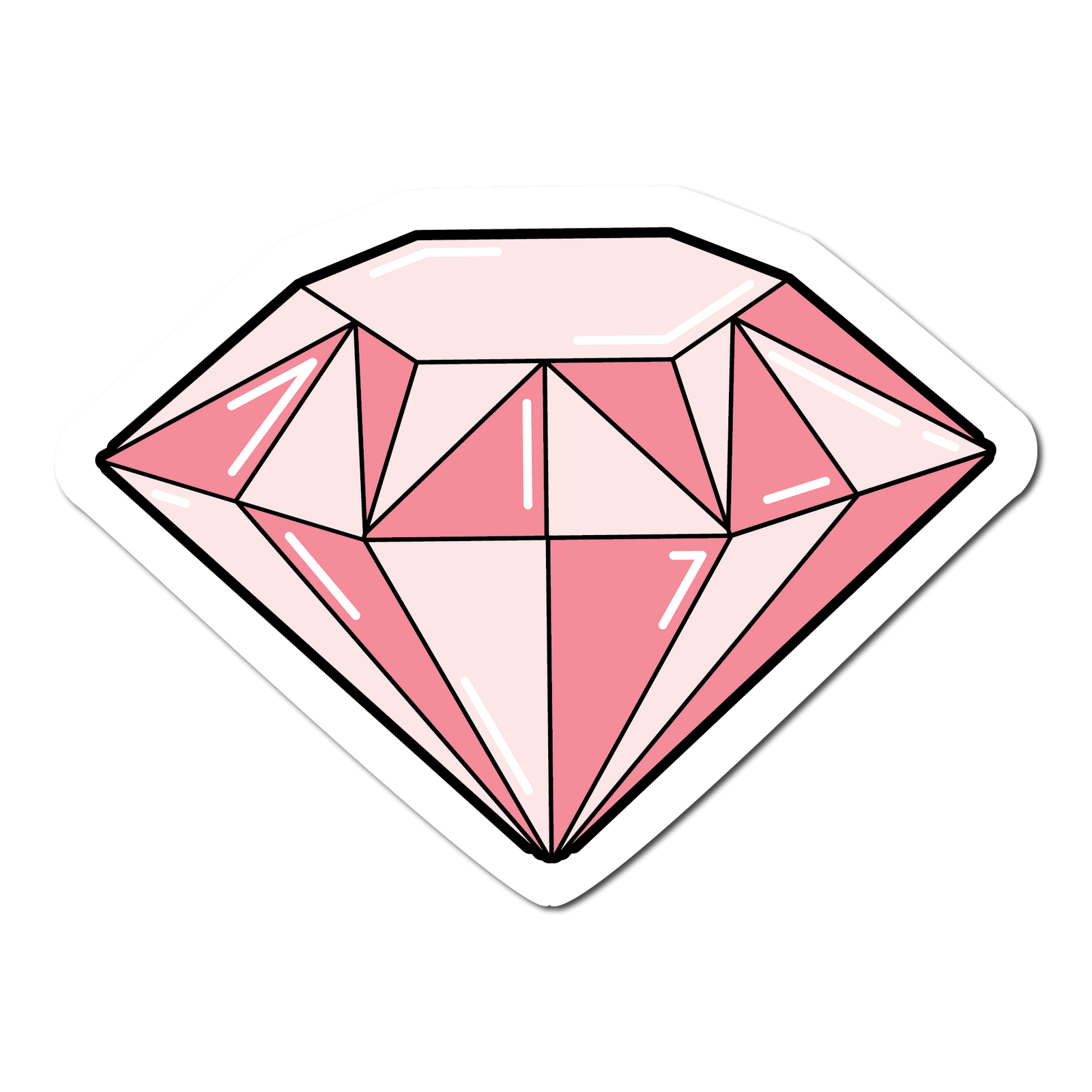 Small Sticker of a Pink Diamond for a Phone Case