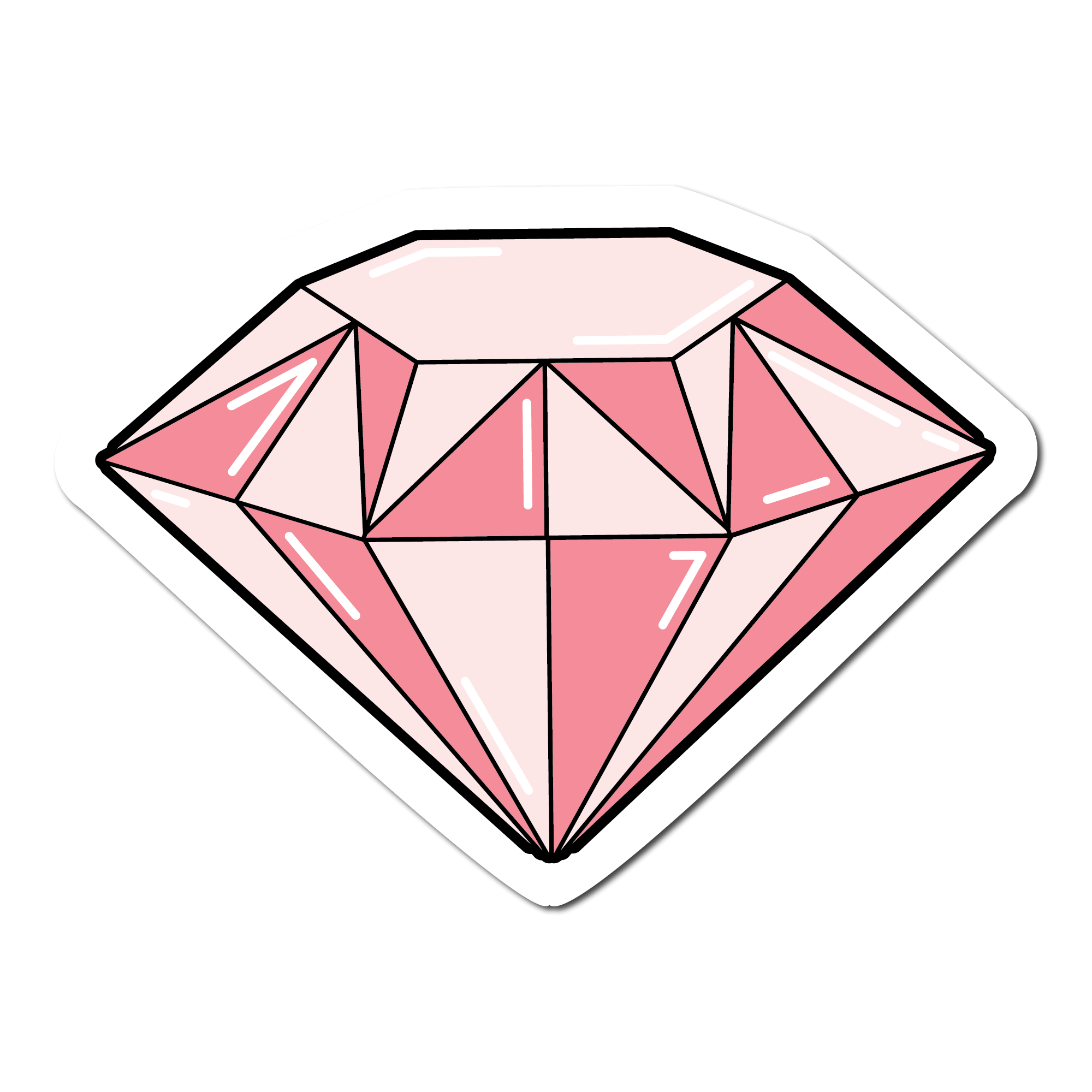 Small Sticker of a Pink Diamond for a Phone Case