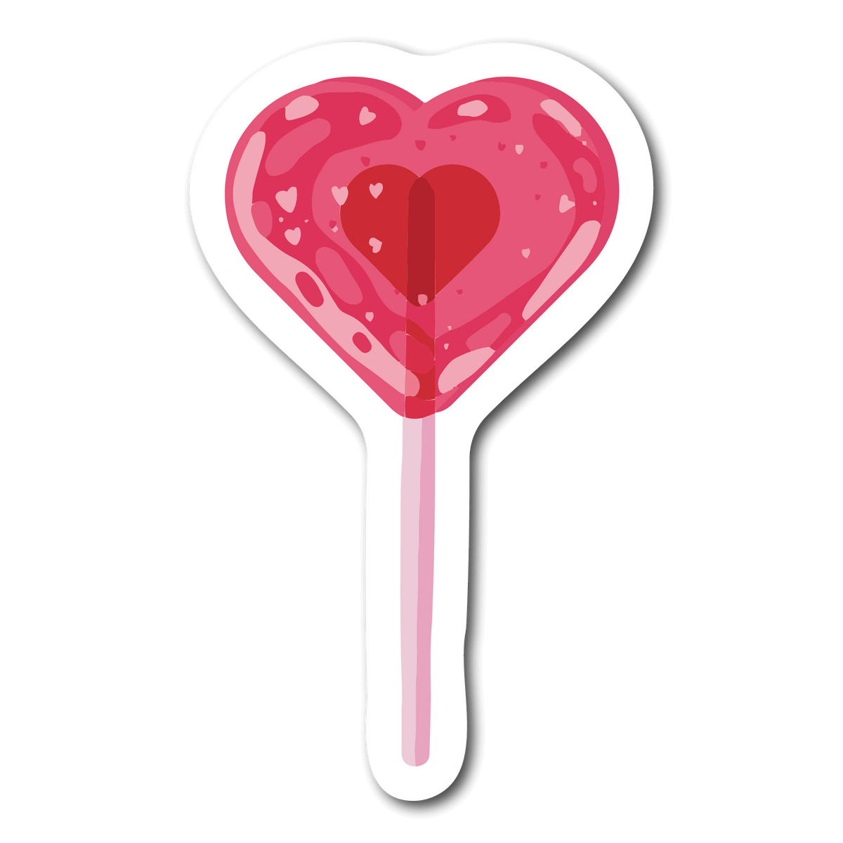 Small Sticker of a Pink Heart Shaped lollipop for phone case