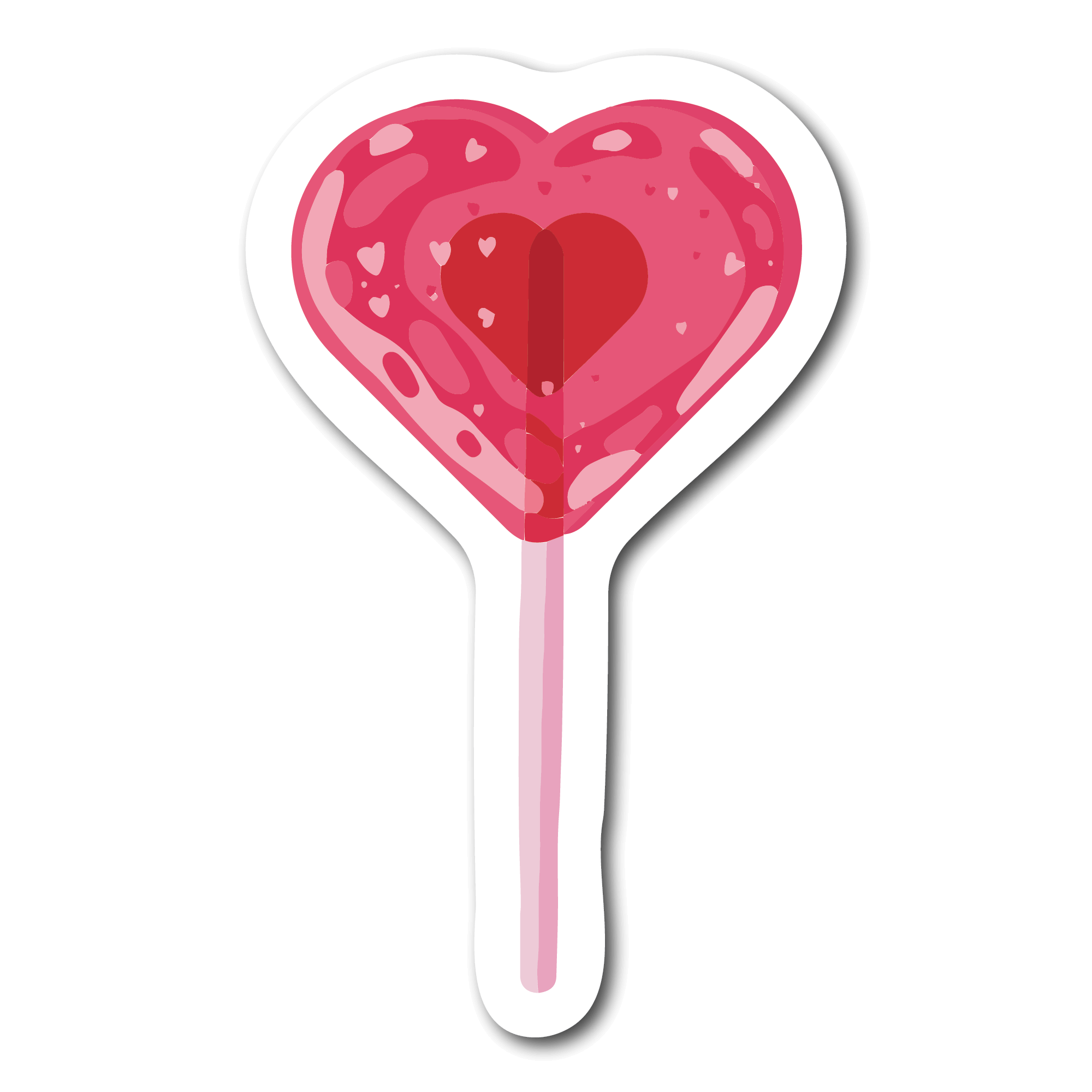 Small Sticker of a Pink Heart Shaped lollipop for phone case